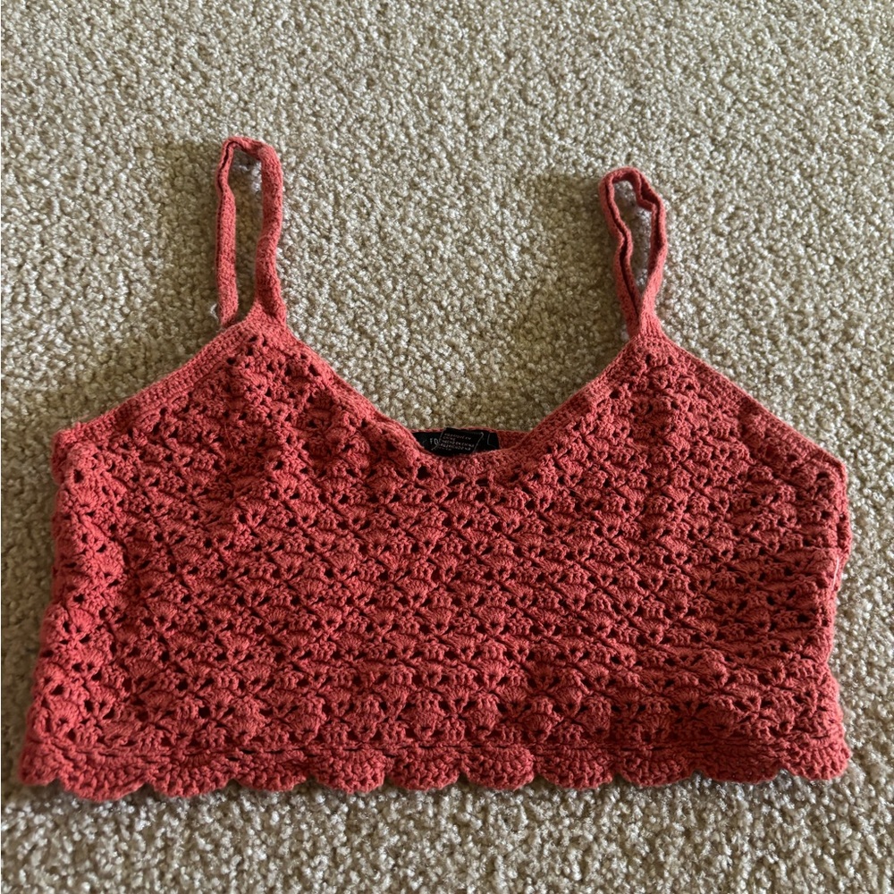 Forever 21 crochet crop tank